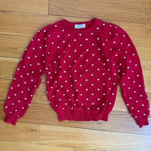 Super cute H&M Red Sweater with raised White polka dots